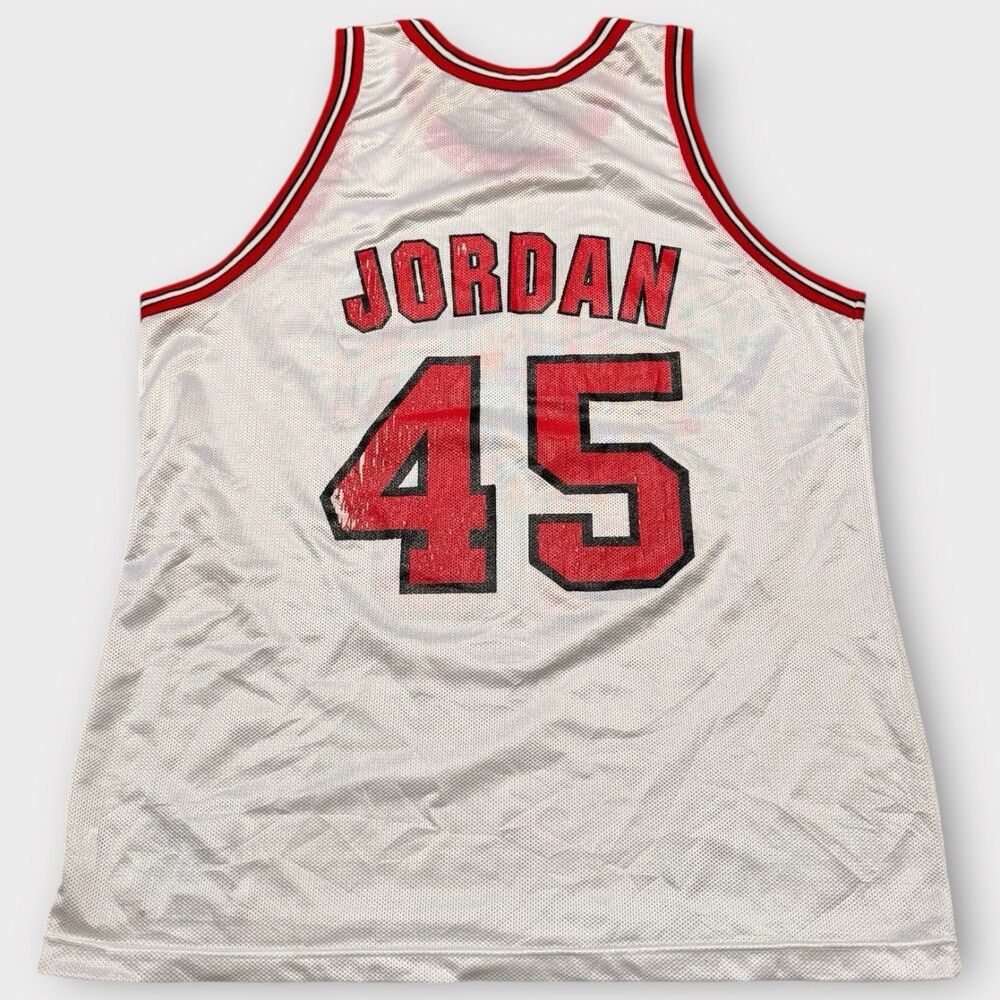 Michael Jordan #45 Champion Vintage VTG 90s Jersey Chicago Bulls NBA White 48